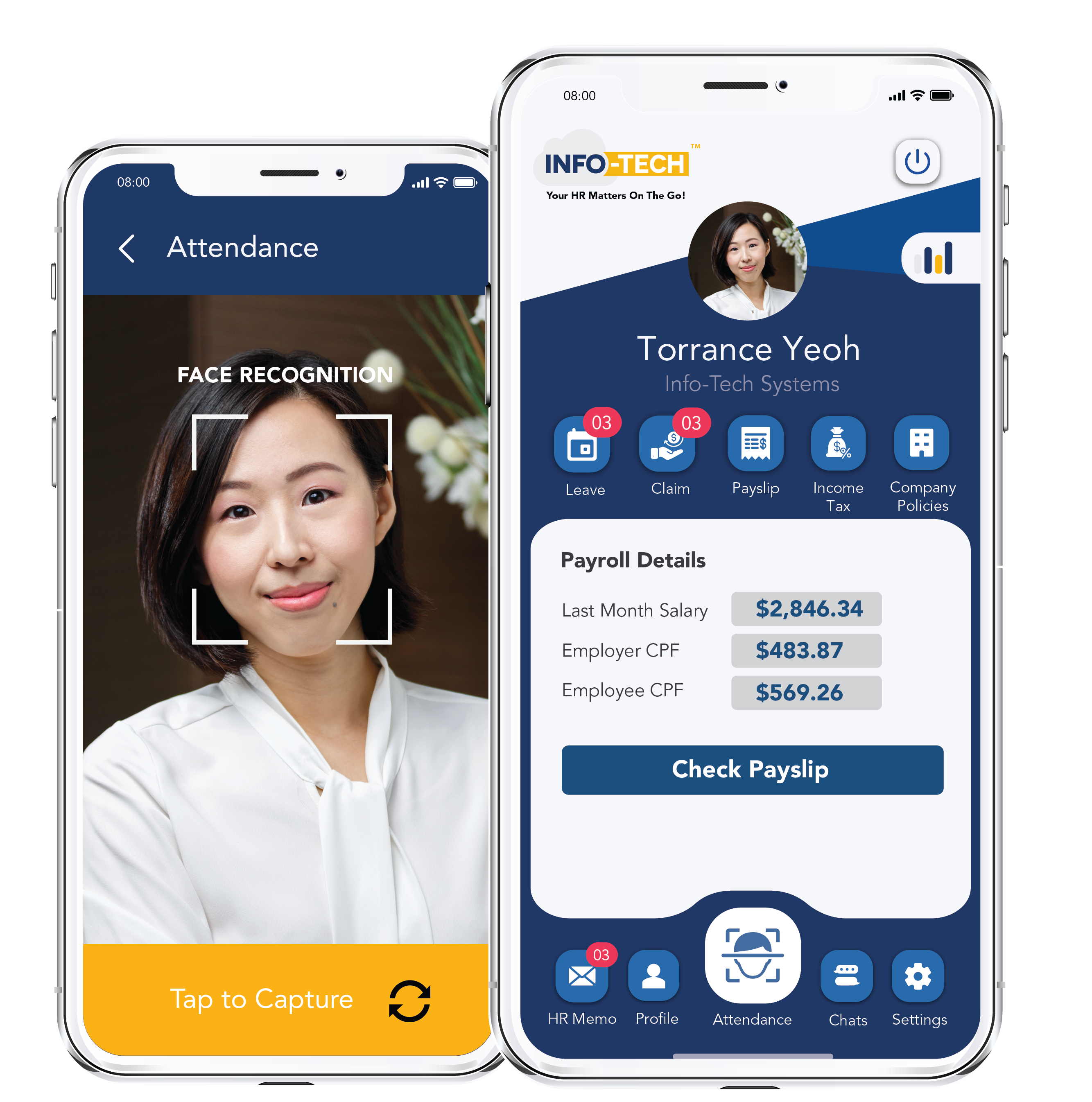 screenshot of Info-Tech HRMS